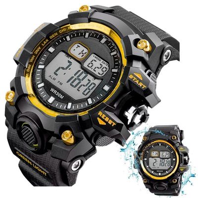 Relogio Digital Vermelho Silicone Prova Dagua Robusto Corrida Esportivo Grande