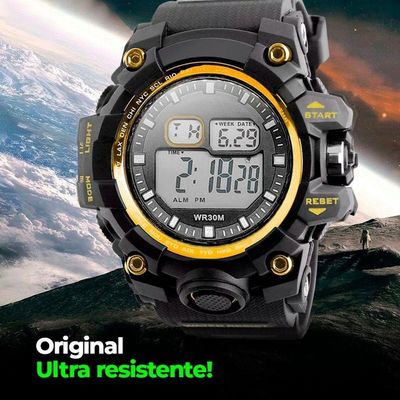Relogio Digital Vermelho Silicone Prova Dagua Robusto Corrida Esportivo Grande