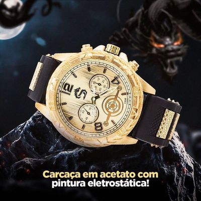 Relogio Masculino Banhado Ouro + Cordão + Relogio Masculino Aço Inox Casual Presente Original Social