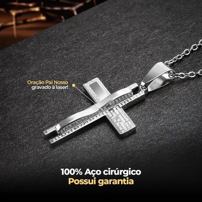 Relogio Masculino Aço Inox + Caixa Pingente Cruz Social Silicone Ajustavel Casual Cordao Relogio