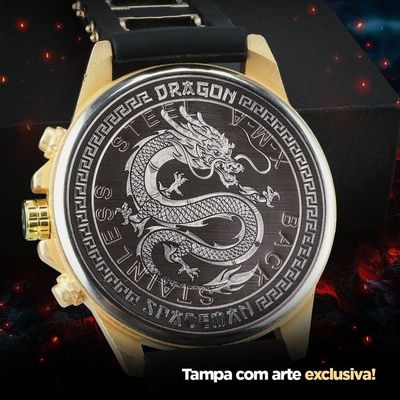Relogio Masculino Banhado Ouro + Cordão + Relogio Masculino Aço Inox Casual Presente Original Social