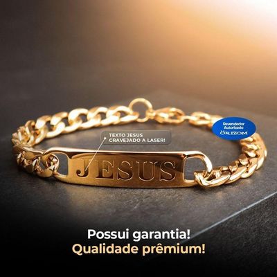 Relogio Masculino Banhado Aço Inoxidavel Pulseira Jesus Pesado Social Religioso Qualidade Premium