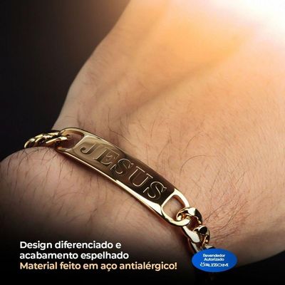 Relogio Masculino Banhado Aço Inoxidavel Pulseira Jesus Pesado Social Religioso Qualidade Premium