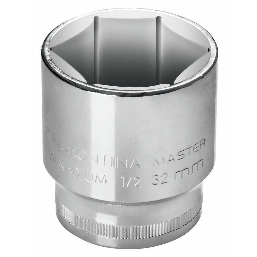 Soquete Sextavado 8 Mm Encaixe 1/2´´ com Acabamento Cromado