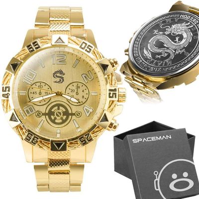 Relogio Masculino Banhado Original Aço Inox Grande Caixa Original Casual Dragão Qualidade Premium