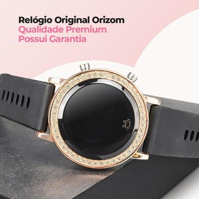 Relogio Feminino Digital Dourado Led Aço Inox Redondo Premium Moda Presente Casual Ajustavel Led