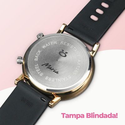 Relogio Feminino Digital Dourado Led Aço Inox Redondo Premium Moda Presente Casual Ajustavel Led