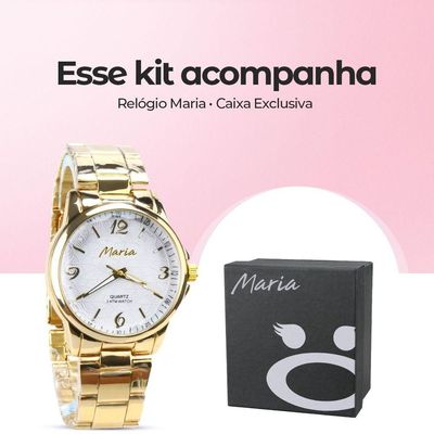 Relógio Feminino Dourado Aço Inox Qualidade Premium + Caixa Analogico Casual Dourado Presente Moda