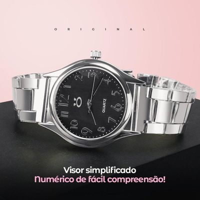 Relogio Feminino Prata Qualidade Premium Aço Inox Casual Presente Original Social Casual Moda