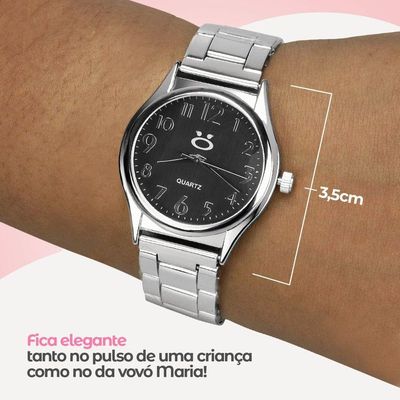 Relogio Feminino Prata Qualidade Premium Aço Inox Casual Presente Original Social Casual Moda