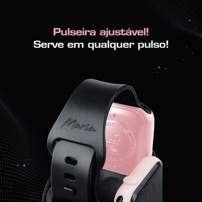 Relogio Feminino Digital Prova Dagua Quadrado Rosa Silicone