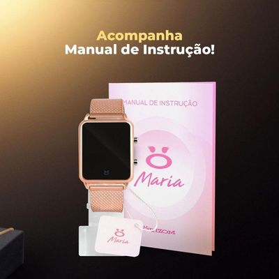Relogio Feminino Premium Quality + Rose + Digital + Quadrado