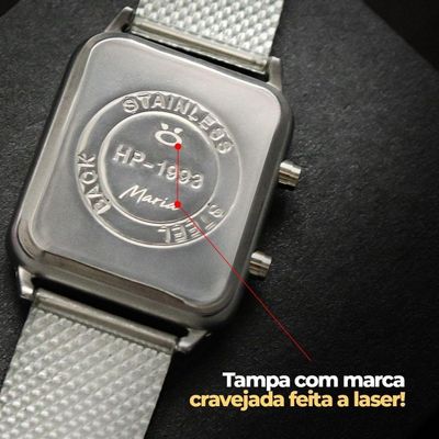 Relogio Feminino Premium Quality + Rose + Digital + Quadrado