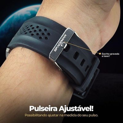 Relogio Masculino Preto Aço Inox + Caixa + Pulseira Pai Noss