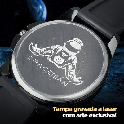 Relogio Masculino Preto Aço Inox + Caixa + Pulseira Pai Noss