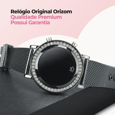 Relogio Feminino Led Digital Aço Inoxidavel Silicone Strass