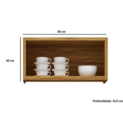 Armário Aéreo Cozinha Modulado Tempranillo 1 Porta 80cm Amendoa-off White - Ronipa