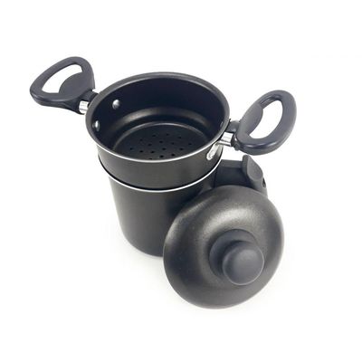 Panela Cuscuzeiro Alumínio Alça Baquelite Preto
