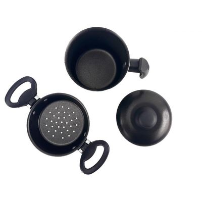 Panela Cuscuzeiro Alumínio Alça Baquelite Preto