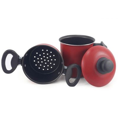 Panela Cuscuzeiro Alumínio Alça Baquelite Vermelho