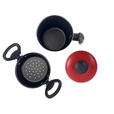 Panela Cuscuzeiro Alumínio Alça Baquelite Vermelho