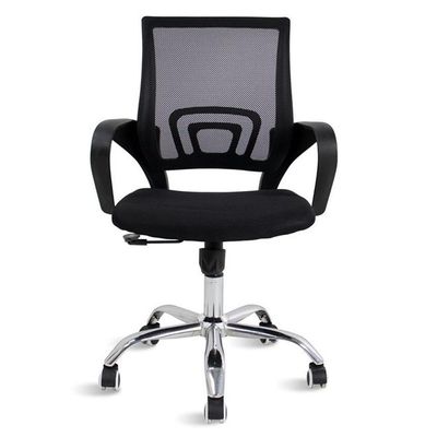 Kit 6 Cadeiras De Rodízios Tok Escritório Home Office Telinha Preto