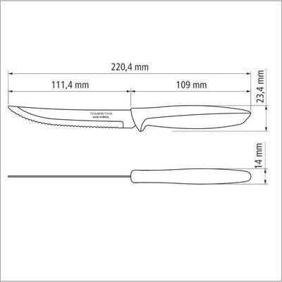 Faca Para Churrasco Frutas Tramontina Plenus Aço Inox Cinza Tramontina