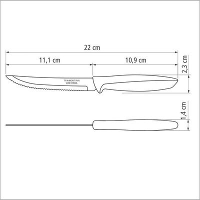 Faca Para Churrasco Frutas Tramontina Plenus Aço Inox Cinza Tramontina