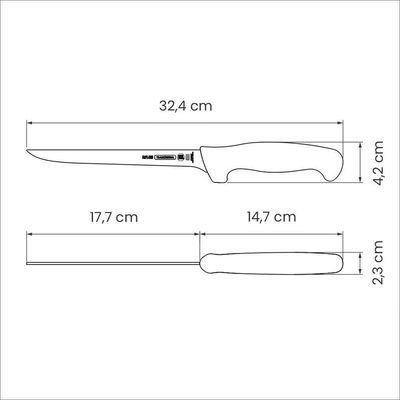 Faca Para Desossar 7pol Tramontina Profissional De Aço Inox Branco Tramontina