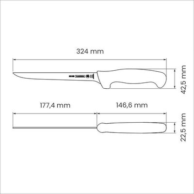 Faca Para Desossar 7pol Tramontina Profissional De Aço Inox Branco Tramontina