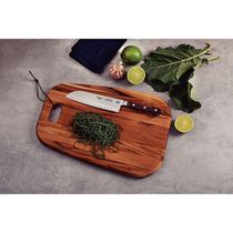 Faca Santoku Tramontina Century Wood Aço Inox Cabo De Madeira Tratada Castanho 7pol Tramontina