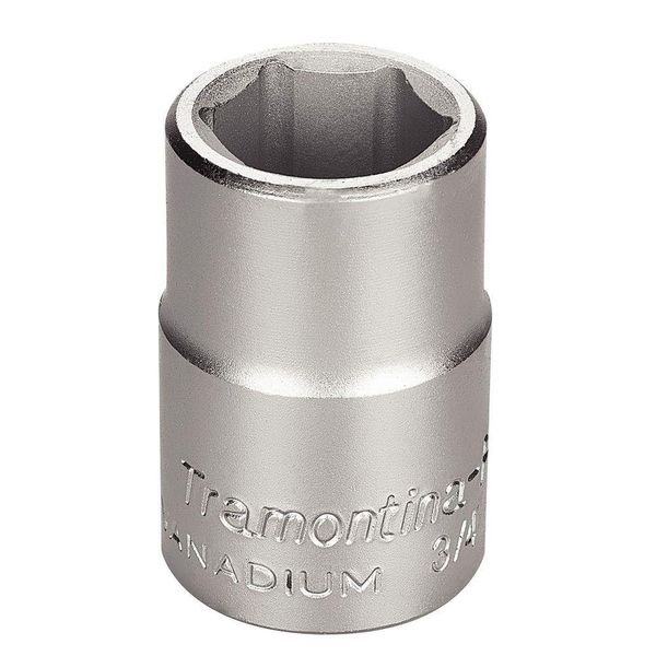 Soquete Sextavado Em Aço Cromo Vanádio 23 Mm - Encaixe 3/4" Tramontina Pro Tramontina