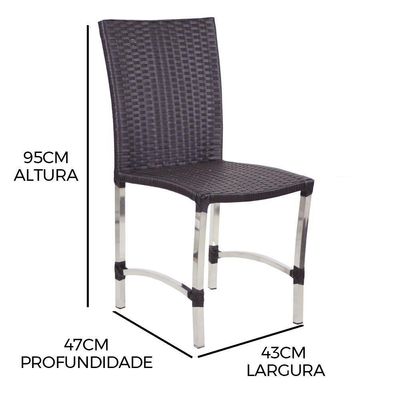 Cadeira De Alumínio Para Mesa De Jantar Trama Original Tabaco