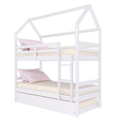 Treliche Casinha Solteiro Slim Rb Madeira Maciça Branco Housin