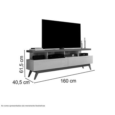Rack Com Nichos Vivare Wood 1,6 Off White-freijó - Giga
