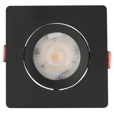 Spot Led Tramontina Quadrado 5w 3000 K Preto Com Luz Amarela
