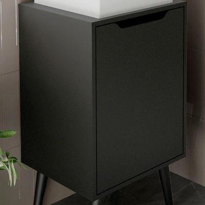 Gabinete Para Banheiro Pes Palito 1 Porta Bn3641 Preto Tecno Mobili Preto