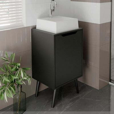 Gabinete Para Banheiro Pes Palito 1 Porta Bn3641 Preto Tecno Mobili Preto
