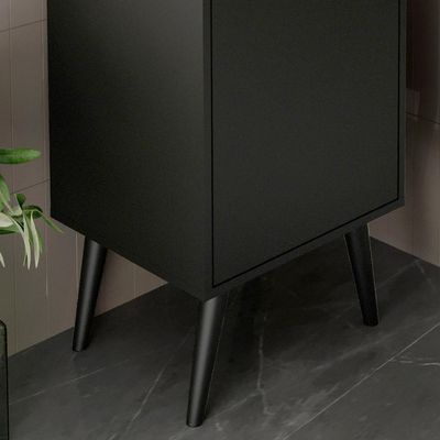 Gabinete Para Banheiro Pes Palito 1 Porta Bn3641 Preto Tecno Mobili Preto