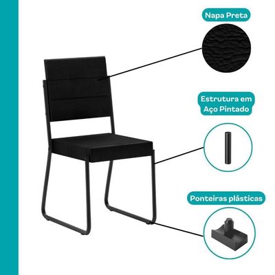 Conjunto Sala De Jantar 4 Cadeiras San Francisco Carraro Pto