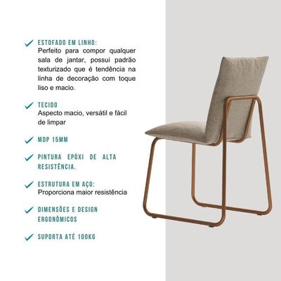 Conjunto Sala De Jantar 4 Cadeiras Monte-carlo Carraro Pet Ros