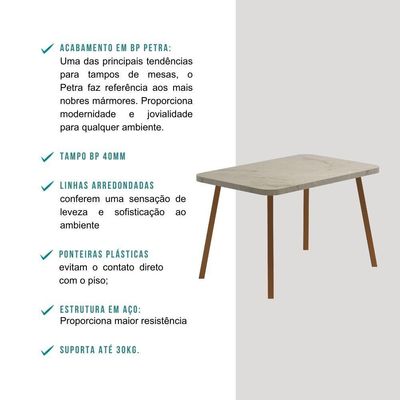 Conjunto Sala De Jantar 4 Cadeiras Monte-carlo Carraro Pet Ros