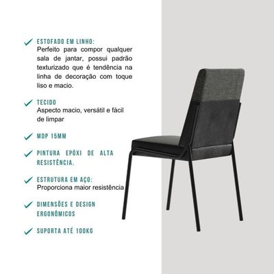 Conjunto Sala De Jantar 4 Cadeiras Roman Carraro Nog Pre