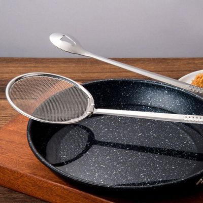 Escumadeira De Fritura Em Inox Pegador Escorredor Para óleo
