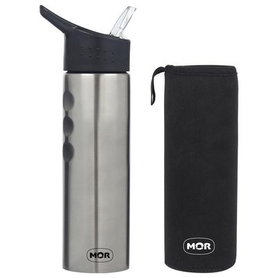 Garrafa Squeeze Academia Aço Inox Capa Neoprene To Go Mor