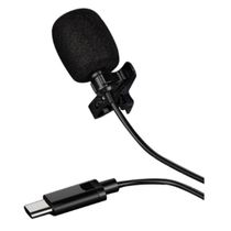 17087020815237 Microfone De Lapela Com Cabo 1.5m E Plug Usb Tipo C