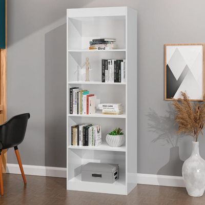 Estante Livreiro Multiuso 4 Prateleiras 1,78m Office Branco J&amp;a Branco