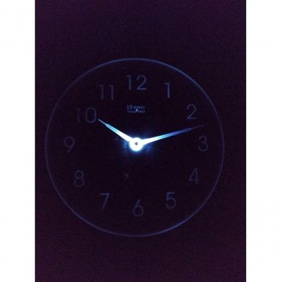 Relógio Parede Quarto Preto Com Luz Led Sensor Herweg 6809