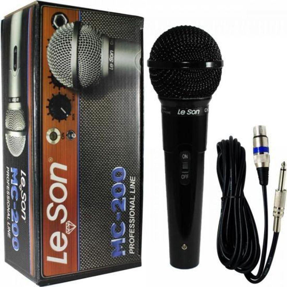 Microfone Leson Mc200 Dinâmico Cardióide Preto [f002]