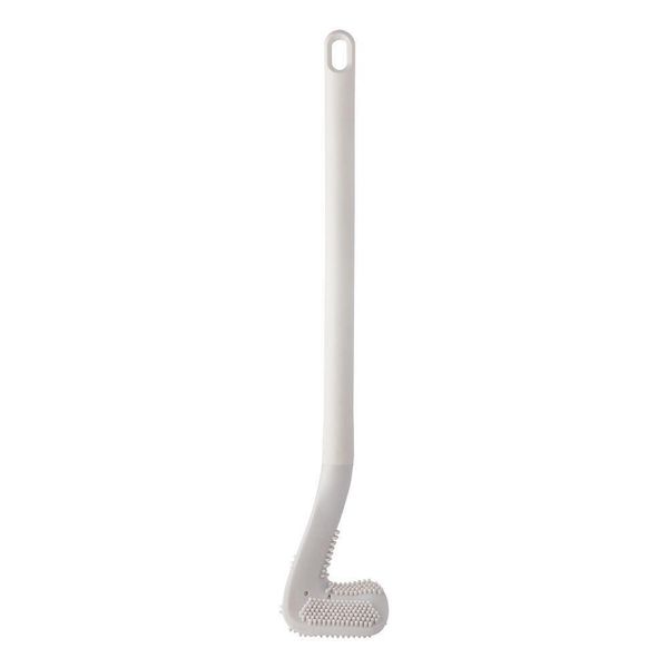 Escova Sanitária Curva Com Gancho Adesivo Branco